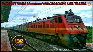 ReD HOT WAP4 Monsters With LHB TRAINS At 130 KMPH : HUMSAFAR + GARIBRATH + VIVEK + INTERCITY | I R