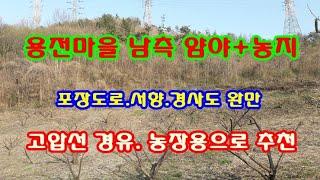 (급급급매매)순천부동산 토지8천만원/해룡면 용전리 용전마을 남측 서향의 완만한 경사의 임야 + 농지 2필지 21,084㎡(약63,779)