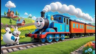 The Train on the Track Goes Choo Choo | Fun Nursery Rhyme for Kids | Sing-Along Train Song