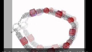 Siam Red Crystals Cube Round 8mm Swarovski Crystals Bali Silver Spacer