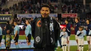 Stevie Mackey Sings the National Anthem at Yankee Stadium for New York City FC