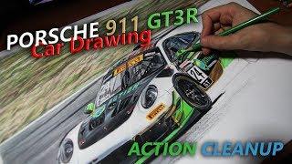 Porsche 911 GT3R Motorsport Car Drawing | Pirelli World Challenge | Orhan Ozvatan