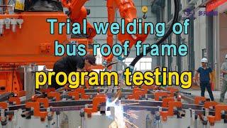 Factory Testing Bus Roof Frame | Welding in Action bus welding |automobile factory Duoyuan Equipment