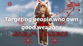 Targeting people who own good weapons in ROBLOX BADDIES!