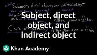 Subject, direct object, and indirect object | Syntax | Khan Academy