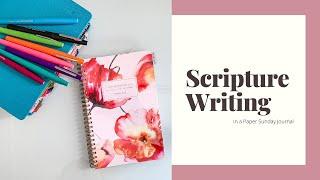 Scripture Writing In A Paper Sunday Journal