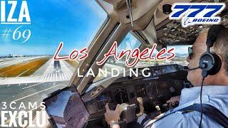 [EXCLU] B777 LAX  Los Angeles | LANDING 24R | 3 Cockpit Camera Angles 4K | ATC & Crew Coms