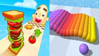 Sandwich Runner VS Canvas Run - All Levels Gameplay Android iOS Ep 1