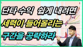 단타 매수 꿀팁! 단타 수익 쉽게 내려면, 세력이 들어올리는 구간을 공략하라!