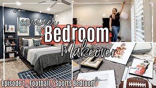 *NEW* DIY BEDROOM MAKEOVER ON A BUDGET {episode 1} :: Teen Football Bedroom Makeover Ideas 2022