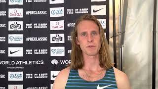 Cole Hocker talks after finishing 5th in 2022 Bowerman mile and beating Cooper Teare for 1st time