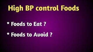 High BP Control Foods