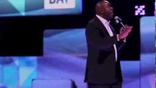 Magic Johnson gives an inspiring speech at We Day, Calgary, Alberta, CA.