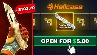 I WON A $5 KNIFE ON HELLCASE!! (How?)