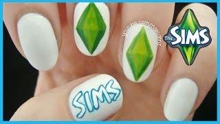 "The Sims" Nail Art | Plumbob + Logo