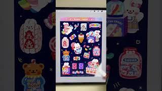 I made a kawaii sticker sheet️ cute sticker shop