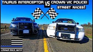 Ford Taurus Interceptor VS Crown Vic Police Street Race! Crown Rick Auto