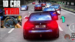 Following 10 Car NO HESI Tier 3 Train THROUGH Traffic w/2003 BMW E46