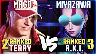 Mago (#2 Ranked Terry) vs Miyazawa (#3 Ranked A.K.I.) STREET FIGHTER 6 Showdown!