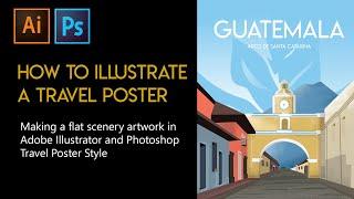 Learn How to illustrate a vintage  travel poster Part1