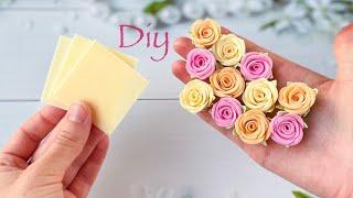 Розочки из фоамирана Простой способ Без шаблона За 5 минут DIY Rose Flower Foam Paper / Flores foamy