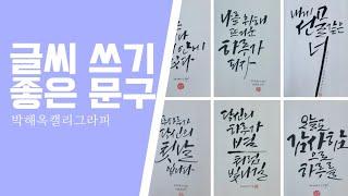 글씨 쓰기 좋은 문구 모음 캘리그라피 글귀 추천 박해옥캘리그라피 체본