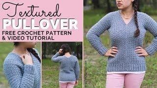 Textured Pullover - Free Crochet Sweater Pattern for Beginners | Yay For Yarn