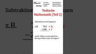 ️ Kennst du diesen Rechentrick: Vedische Mathematik #2 | #Shorts | ObachtMathe