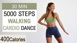 5000 STEPS IN 30 MIN - Walking Cardio Dance Workout to Burn Fat, Mood Booster, No Repeat, No Jumping