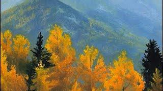 How to Paint: ️Autumn Mountains️ with oil, acrylic or gouache paints! #paintingtutorial