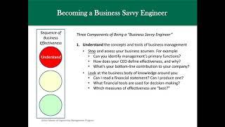 OU MEM Webinar - Being a Business Savvy Engineer