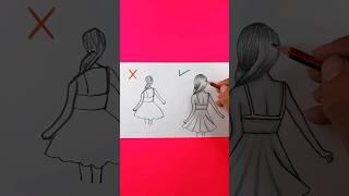 رسم صح وخطأ|| تعلم رسم فتاة بطريقة صح وخطأ للمبتدئين #shorts #رسم_سهل