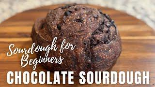 Easy Sourdough Bread Recipe - Double Chocolate Chip - Beginner Uncomplicated - Chocolate Inclusions