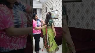 Teej functionke liye subah uthte hi Makeup karane pahuch gai  #hariyaliteej2023 #teej #newshorts
