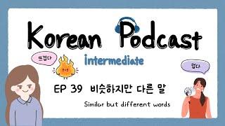 Korean Podcast for Intermediate 39 : 비슷하지만 다른 말 Similar but different words