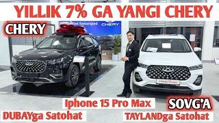 7% YILLIK! CHERY AVTOSALONIDA YANGILIK. Iphone 15 Pro Max va Sayohat SOVG'AGA Shexroz tv