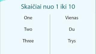 Anglų kalbos pamokos (skaičiai nuo 1 iki 10)