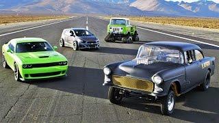 SEMA Drag Race: Hellcat vs Blasphemi vs Jeep FC vs Sonic! - 2014 SEMA Week Ep. 5