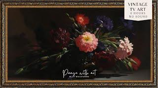 Vintage Frame TV Art Dark Moody Flowers | TV Art Wallpaper | Art for TV Background | Vintage Moody