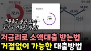 소액 대출받는법! 낮은 금리로 거절 없이 승인가능한 대출방법입니다! (대부x)