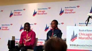 Florence Kiplagat and Rito Jeptoo At Chicago 2014 Press Conference