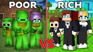 Mikey POOR vs JJ RICH Family Life Cycle Survival Battle in Minecraft - Maizen