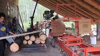 Milling More Lumber For Bert's Lookout. Off Grid Homesteading With The Skinner's.