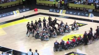 NZ team perform Haka before wheelchair rugby match vs. GB team (Invictus Games 2014)