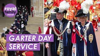 King and Queen arrive for Order of the Garter service