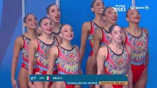 Natación Artística Equipos Rutina Acrobatica Juegos Panamericanos 2023