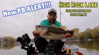 New PB Alert!  Kayak Bass Fishing High Rock Lake - Crane Creek Fishing Access - Salisbury, NC