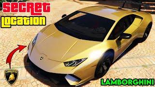 GTA 5 - Golden Lamborghini Secret Location | GTA V Story Mode Location | Lamborghini Huracan