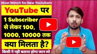 What do you get when you complete 100 subscribe, 1K subscribe,10K subscriber on YouTube? | YouTube