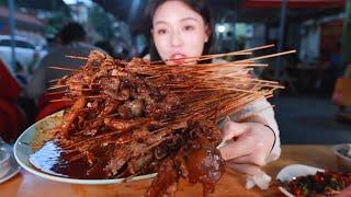 MUKBANG Chengdu’s Hottest Skewers! Each String is Full of Chili, I Served it Was Scared[Zhang Xixi]